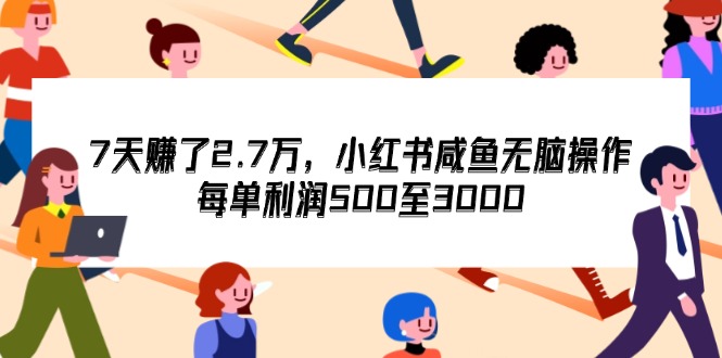 （12192期）7天收了2.7万，小红书咸鱼无脑操作，每单利润500至3000-孔明聊项目