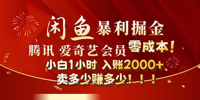 （12236期）闲鱼全新暴力掘金玩法，官方正品影视会员无成本渠道！小白1小时收…-孔明聊项目