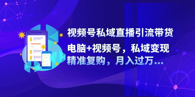 （12249期）视频号私域直播引流带货：电脑+视频号，私域变现，精准复购，月入过万…-孔明聊项目