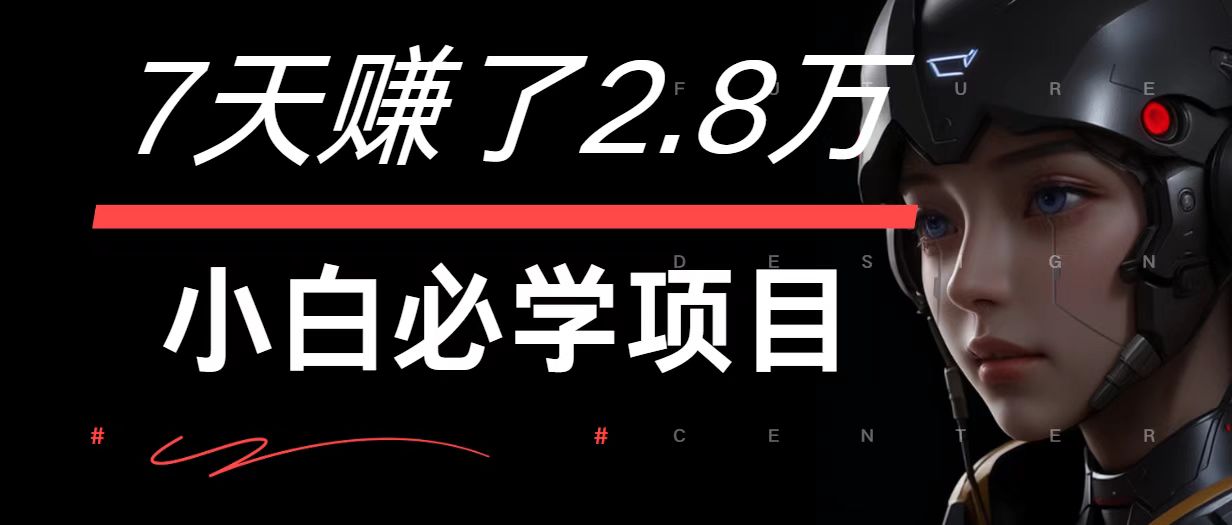 7天赚了2.8万!每单利润最少500+,轻松月入7万+小白有手就行-孔明聊项目