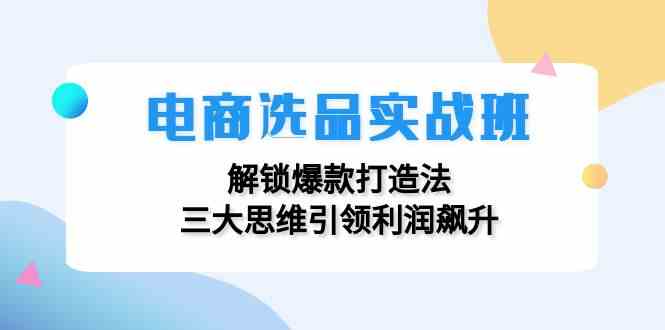 电商选品实战班:解锁爆款打造法,三大思维引领利润飙升-孔明聊项目