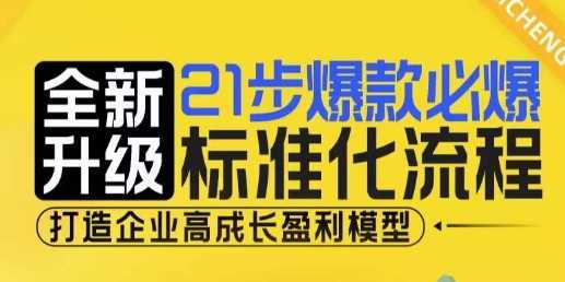 21步爆款必爆标准化流程，全新升级，打造企业高成长盈利模型-孔明聊项目