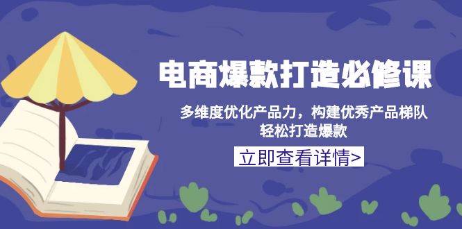 （13689期）电商爆款打造必修课：多维度优化产品力，构建优秀产品梯队，轻松打造爆款-孔明聊项目