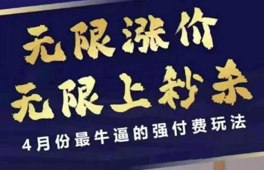 4月12号拼多多线上课，无限涨价，无限上秒杀，4月份最牛逼的强付费玩法-孔明聊项目
