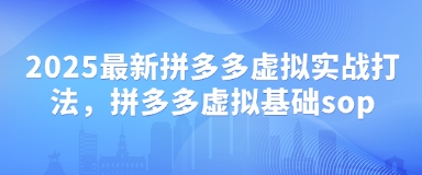 2025最新拼多多虚拟实战打法，拼多多虚拟基础sop-孔明聊项目