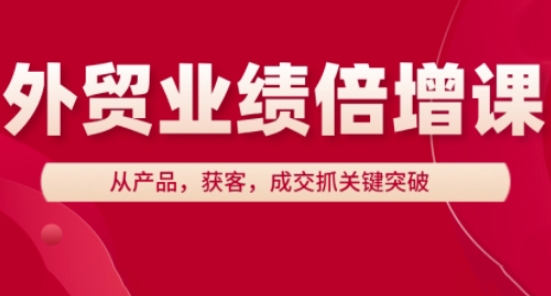 外贸业绩倍增课，从产品，获客，成交抓关键突破-孔明聊项目