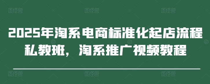 2025年淘系电商标准化起店流程私教班，淘系推广视频教程-孔明聊项目
