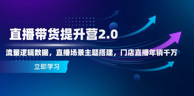 直播带货提升营2.0：流量逻辑数据，直播场景主题搭建，门店直播年销千万-孔明聊项目