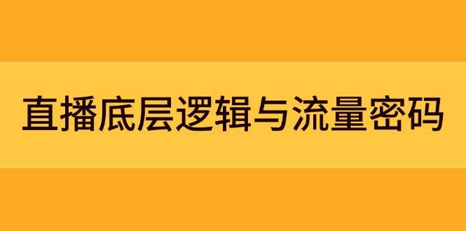 直播底层逻辑与流量密码：定位模型+案例拆解，急速流承接与数据优化全攻略-孔明聊项目
