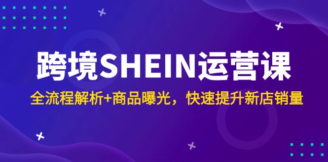 跨境SHEIN运营课，全流程解析+商品曝光，快速提升新店销量-孔明聊项目