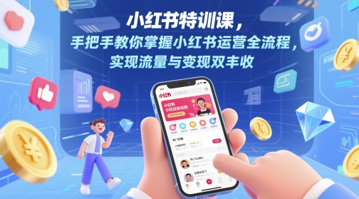 小红书特训课，手把手教你掌握小红书运营全流程，实现流量与变现双丰收-孔明聊项目