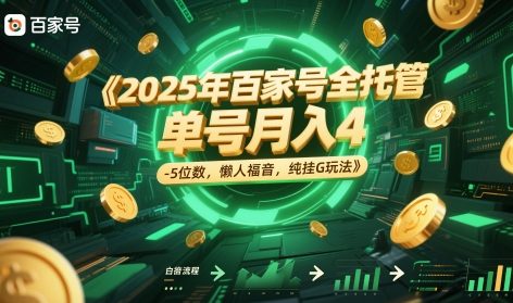 2025年百家号全托管,单号月入4-5位数,懒人福音,纯挂G玩法【揭秘】-孔明聊项目