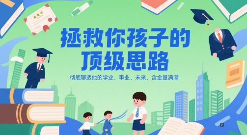 付费文章：拯救你孩子的顶级思路，彻底聊透他的学业、事业、未来，含金量满满-孔明聊项目