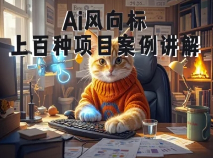 Ai风向标-附100种项目案例玩法-0基础小白到大神ai视频商业应用教学-孔明聊项目