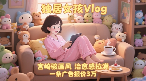 单个账号涨粉71W！用AI制作独居女孩Vlog，宫崎骏画风，治愈感拉满，一条广告报价3W-孔明聊项目
