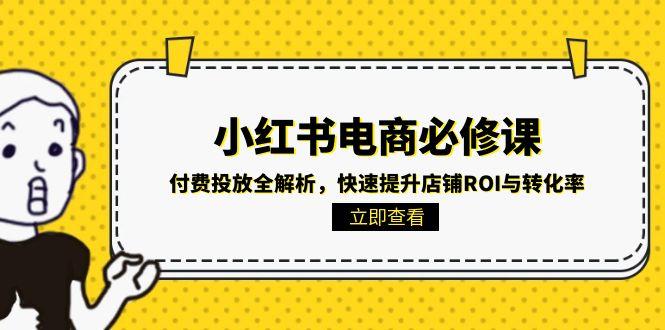小红书电商必修课：付费投放全解析，快速提升店铺ROI与转化率-孔明聊项目
