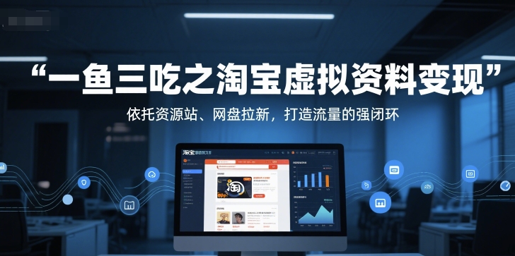 一鱼三吃之淘宝虚拟资料变现,依托资源站、网盘拉新,打造流量的强闭环-孔明聊项目