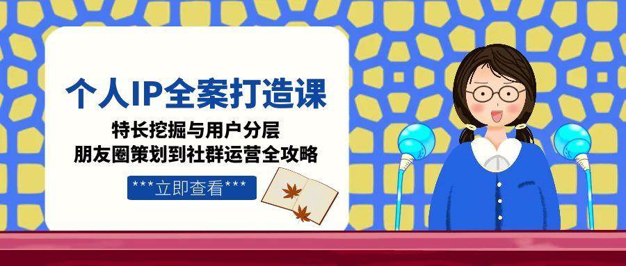 个人IP全案打造课，特长挖掘与用户分层，朋友圈策划到社群运营全攻略-孔明聊项目
