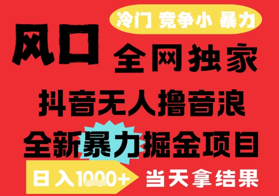 25年6月高爆抖音无人直播最新撸音浪掘金项目，解放双手小白可做，无脑日入1k+，门槛低【揭秘】-孔明聊项目