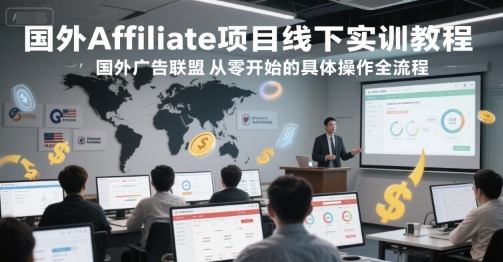 国外Affiliate项目线下实训教程，国外广告联盟从零开始的具体操作全流程-孔明聊项目