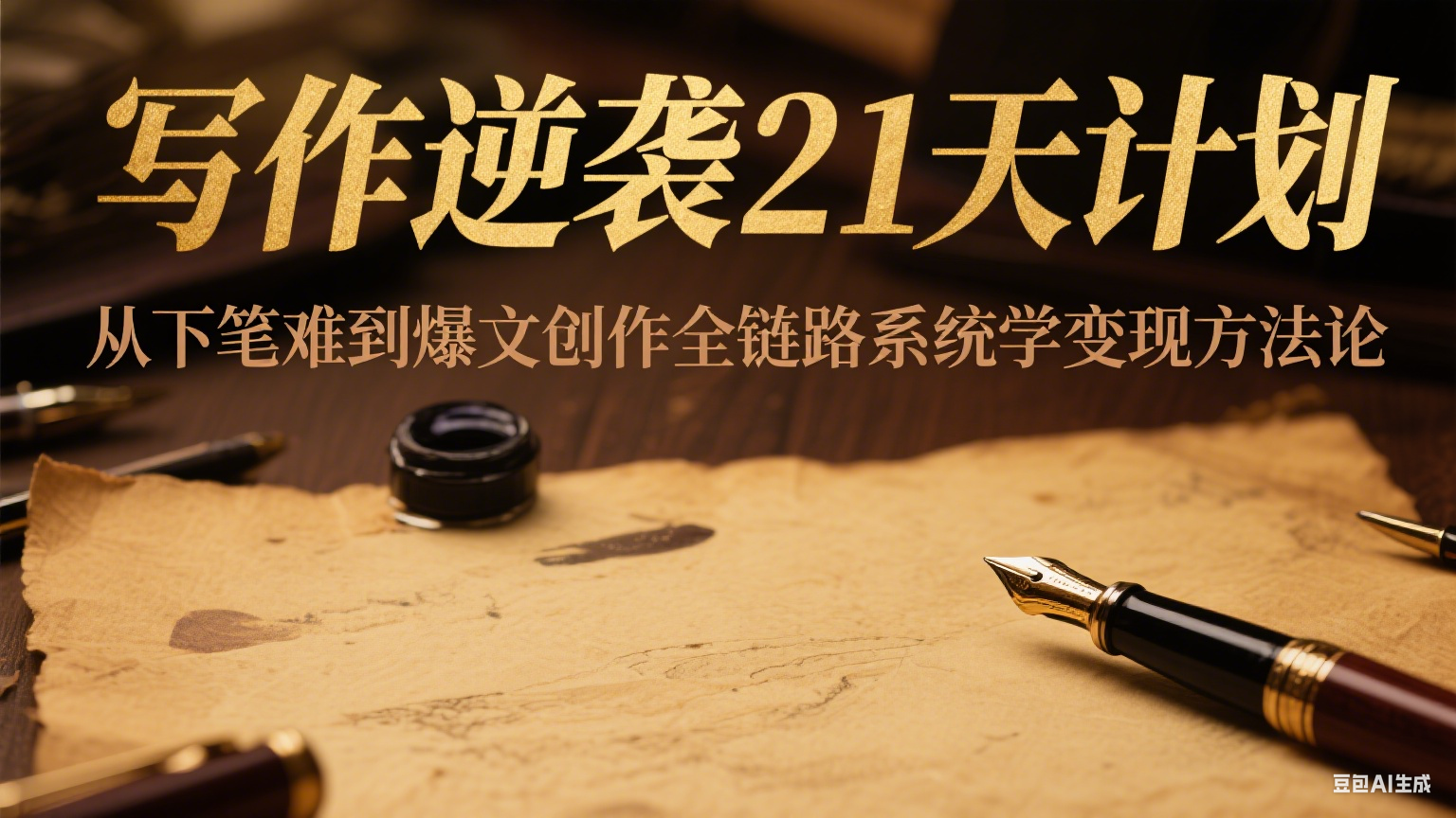 写作逆袭21天计划：从下笔难到爆文创作全链路系统学变现方法论-孔明聊项目