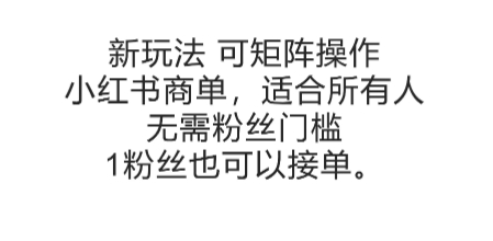 可矩阵操作，小红书商单新玩法，适合所有人，无需粉丝门槛，1粉丝也可以接单-孔明聊项目