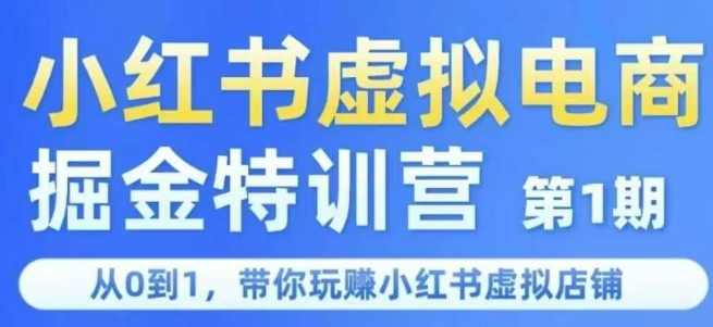 小红书虚拟电商掘金特训营第1期,从0到1,带你玩转小红书虚拟店铺-孔明聊项目