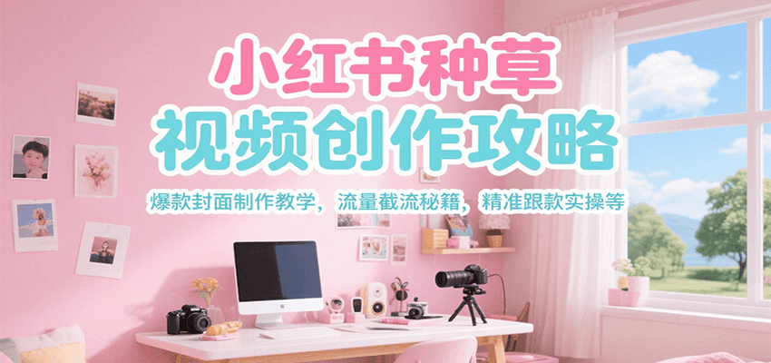 小红书种草视频创作攻略，爆款封面制作教学 ，流量截流秘籍 ，精准跟款实操等-孔明聊项目
