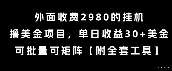 外面收费2980的挂G撸美金项目，单日收益30+美金，可批量可矩阵【揭秘】-孔明聊项目