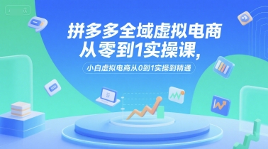 拼多多全域虚拟电商从零到1实操课，小白虚拟电商从0到1实操到精通-孔明聊项目