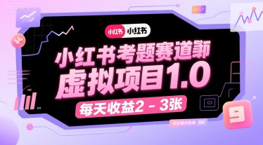 小红书考题赛道虚拟项目1.0，项目操作简单，每天收益2-3张-孔明聊项目