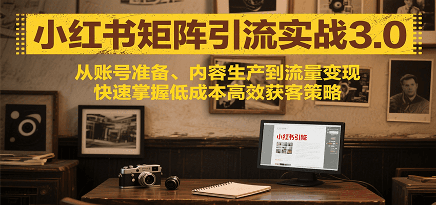 小红书矩阵引流3.0，从账号准备、内容生产到流量变现，快速掌握低成本高效获客策略-孔明聊项目