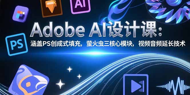 Adobe AI设计课：涵盖PS创成式填充，萤火虫三核心模块，视频音频延长技术-孔明聊项目