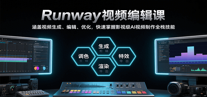 Runway视频编辑课，涵盖视频生成、编辑、优化，快速掌握影视级AI视频制作全栈技能-孔明聊项目