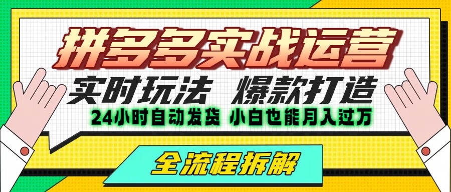 拼多多最新实战运营高投产：长久稳定项目，单店利润一天三位数-孔明聊项目