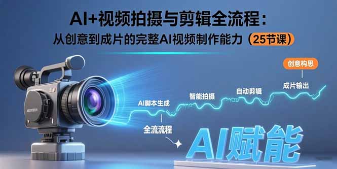 AI+视频拍摄与剪辑全流程:从创意到成片的完整AI视频制作能力(25节课-孔明聊项目