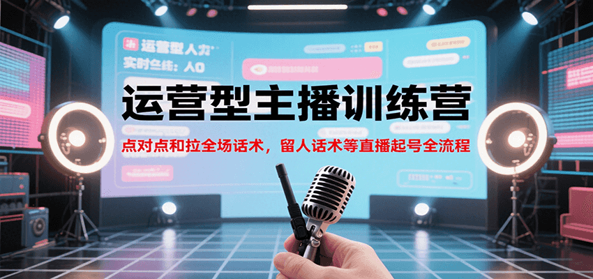 运营型主播训练营，点对点和拉全场话术，留人话术等直播起号全流程(更新8月)-孔明聊项目