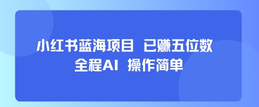 小红书蓝海项目,全程AI,操作简单,已挣五位数-孔明聊项目