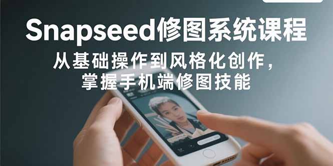 Snapseed修图系统课程：从基础操作到风格化创作，掌握手机端修图技能-孔明聊项目