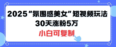 不露脸也能火！2025“氛围感美女”短视频玩法，30天涨粉5W小白可复制-孔明聊项目