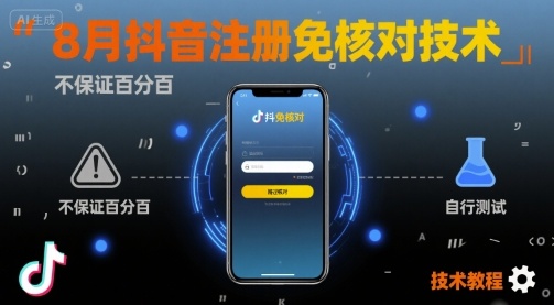 8月抖音注册免核对技术，不保证百分百，自测-孔明聊项目