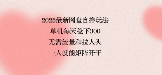 2025最新网盘自撸玩法，单机每天稳下3张，无需流量和拉人头，一个人就可轻松矩阵，全网独一份【揭秘】-孔明聊项目