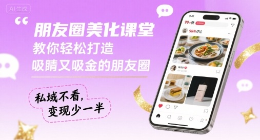 朋友圈美化课堂，教你轻松打造，吸睛又吸金的朋友圈，私域不看，变现少一半-孔明聊项目