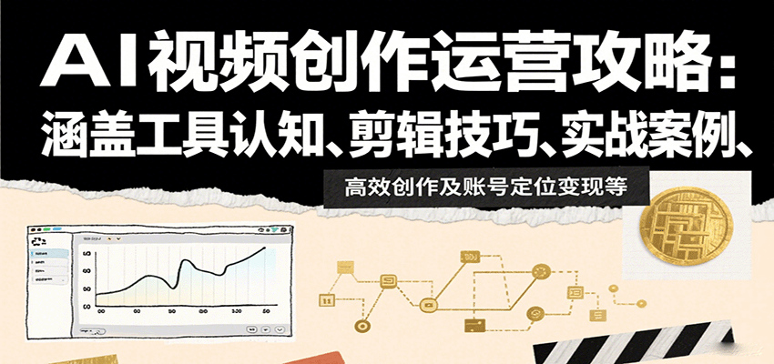 AI视频创作运营攻略：涵盖工具认知、剪辑技巧、实战案例、高效创作及账号定位变现等-孔明聊项目