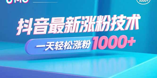 抖音最新涨粉技术，一天轻松涨粉1000+-孔明聊项目