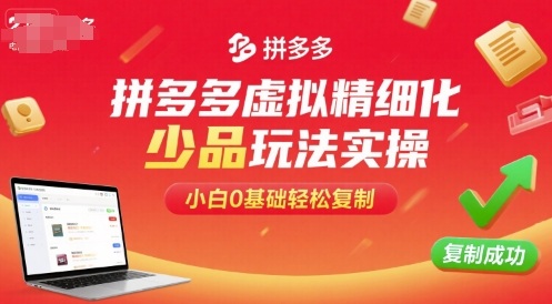 拼多多虚拟精细化少品玩法实操，小白0基础轻松复制-孔明聊项目