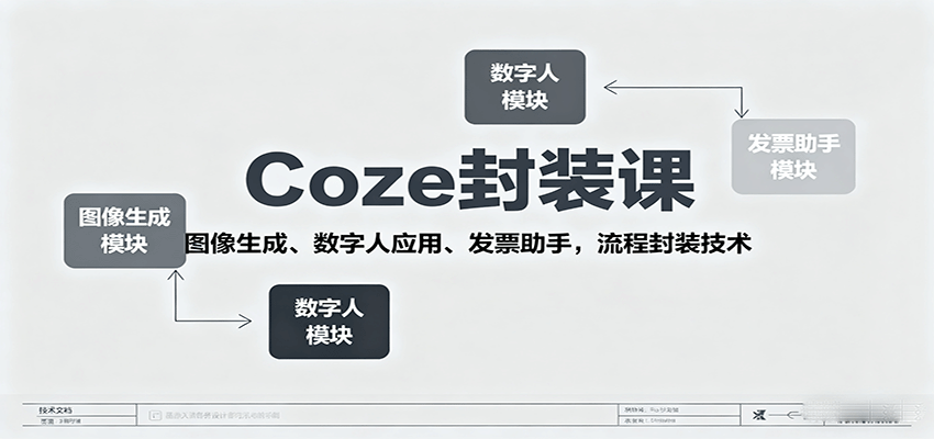 Coze封装课，图像生成、数字人应用、发票助手，流程封装技术-孔明聊项目