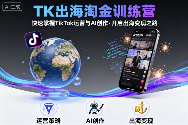 TK出海淘金训练营，助你快速掌握TikTok运营与AI创作，开启出海变现之路-孔明聊项目