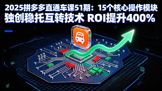 2025拼多多直通车课51期:15个核心操作模块 独创稳托互转技术 ROI提升400%-孔明聊项目