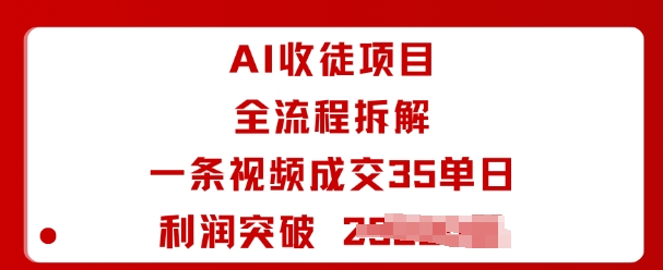 AI收徒项目全流程拆解一条视频成交35单日利润突破1k+-孔明聊项目